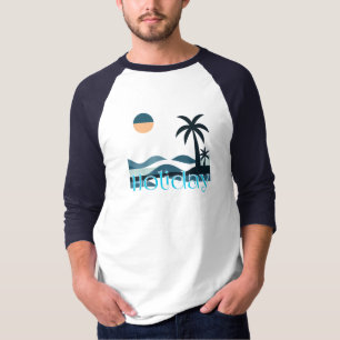 Camiseta básica de 3/4 mangas Raglan para hombres