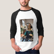 Camiseta básica de 3/4 mangas Raglan para hombres