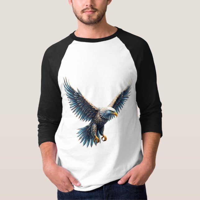 Camiseta básica de 3/4 mangas Raglan para hombres (Anverso)