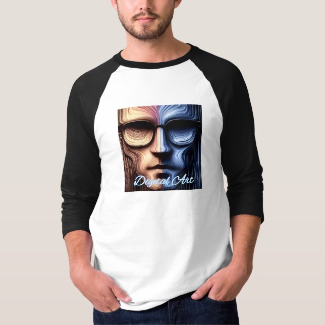 Camiseta básica de 3/4 mangas Raglan para hombres (Anverso)