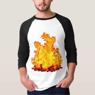 Camiseta básica de 3/4 Sleeve Raglan de fuego para