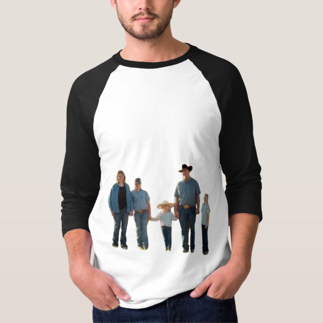 Camiseta básica de 3/4 Sleeve Raglan para hombres  (Anverso)