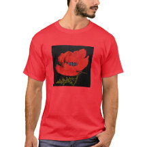 Camiseta básica de amapola roja Unisex