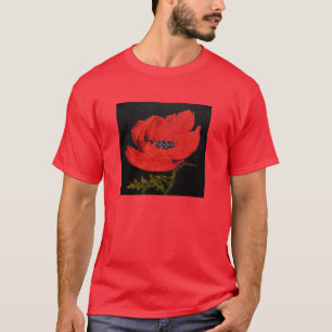 Camiseta básica de amapola roja Unisex
