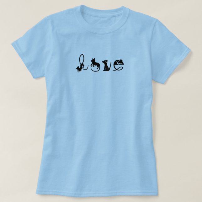 Camiseta básica de amor por los perros (Diseño del anverso)