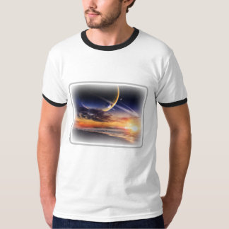 Camiseta Básica de Anillo de Horizonte del Planeta