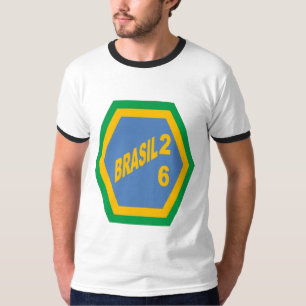 Camiseta básica de anillo para hombre BRASIL 26