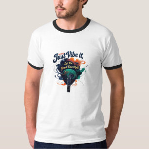 Camiseta básica de aro para hombres con arte de gu