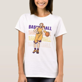 Camiseta básica de básquetbol femenina en blanco