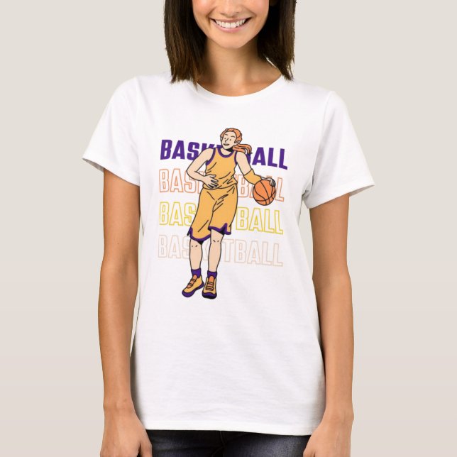 Camiseta básica de básquetbol femenina en blanco (Anverso)