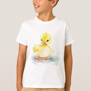Camiseta básica de bebé pato 2 acuarela