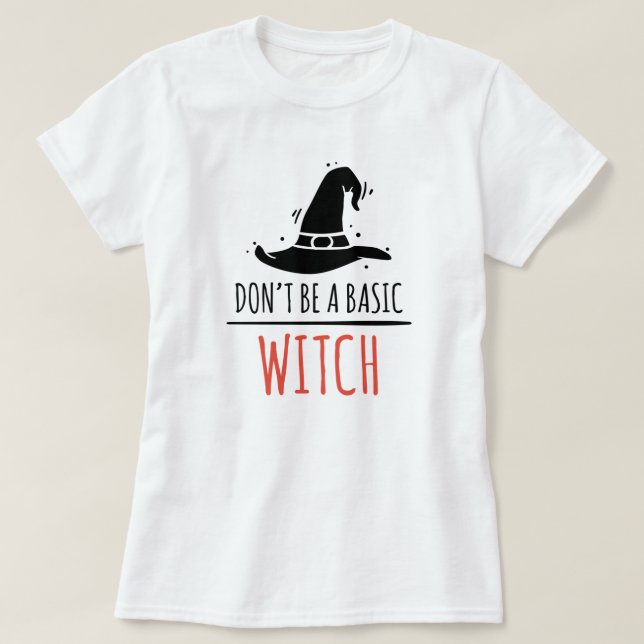 Camiseta básica de bruja de Halloween (Diseño del anverso)