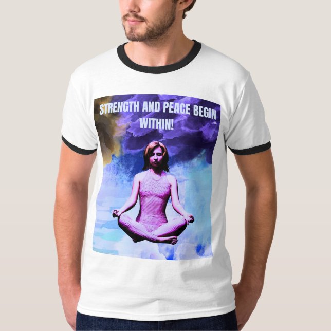 Camiseta básica de cantante para hombres PEACE (Anverso)