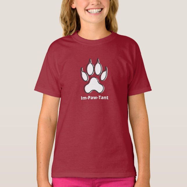 Camiseta Básica De Chicas Im-Paw-Tant (Anverso)