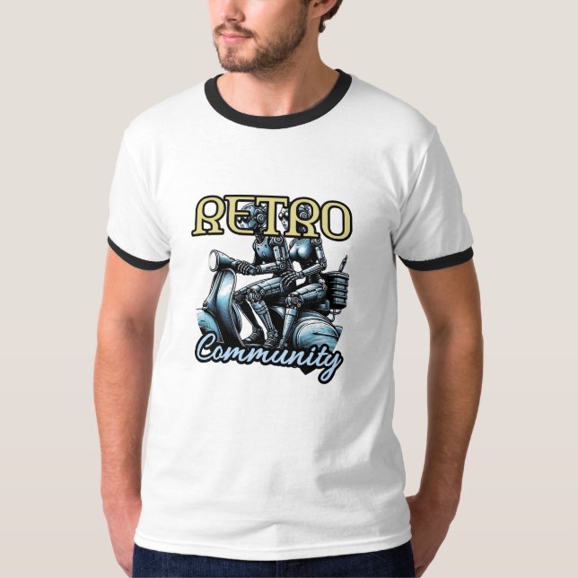 Camiseta básica de cuello de aro para hombre  (Anverso)