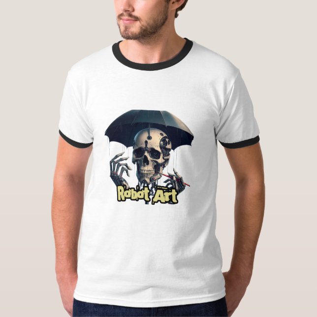 Camiseta básica de cuello de aro para hombre  (Anverso)