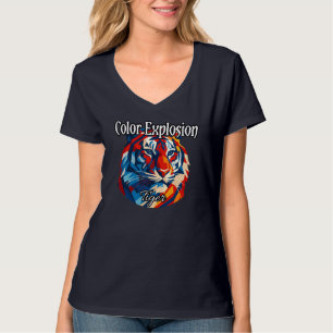 Camiseta básica de cuello en V para mujer