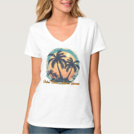 Camiseta básica de cuello en V para mujer