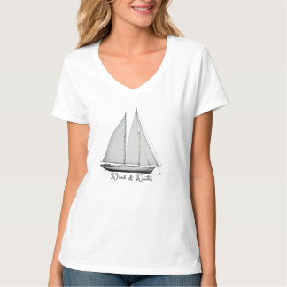 Camiseta básica de cuello en V para mujer