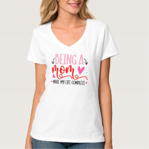 Camiseta básica de cuello en V para mujer