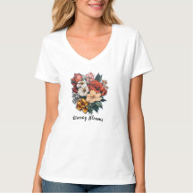 Camiseta básica de cuello en V para mujer