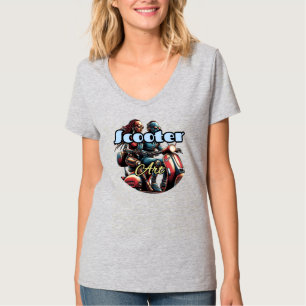 Camiseta básica de cuello en V para mujer