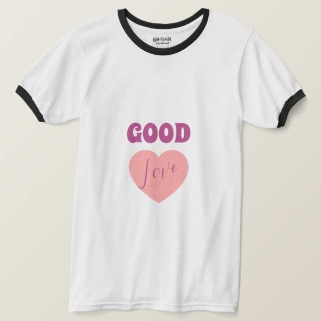 Camiseta Básica de Cuello Redondo (Negro/Blanco In (Anverso del diseño)