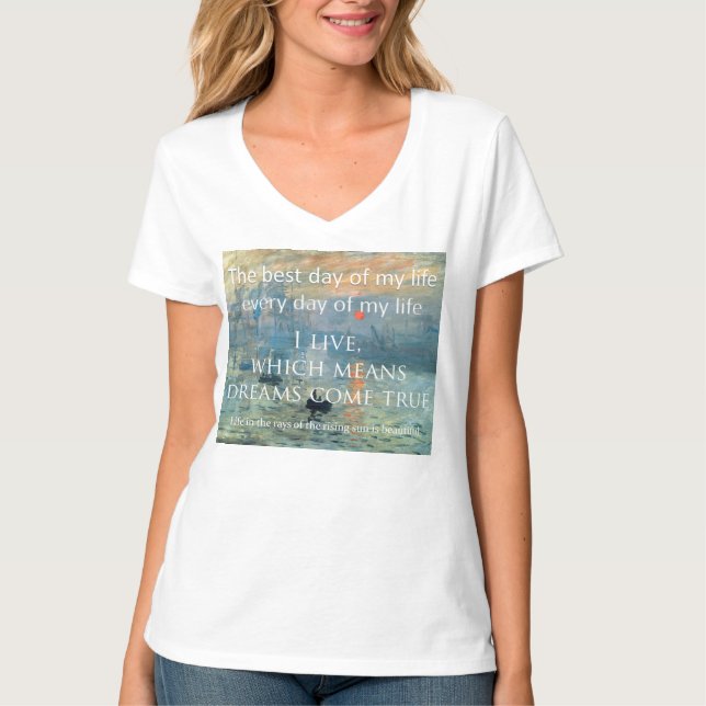 Camiseta básica de cuello V para mujeres (Anverso)