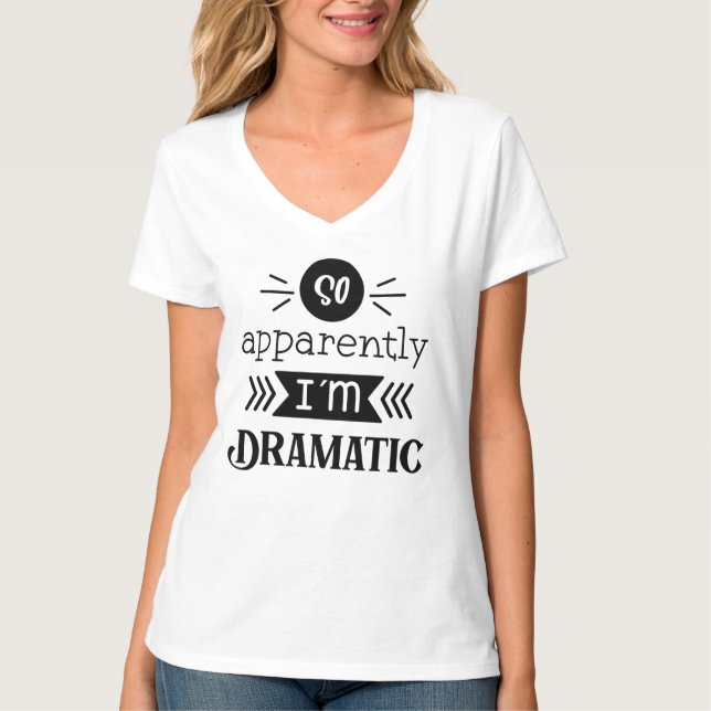 Camiseta básica de cuello V para mujeres (Anverso)