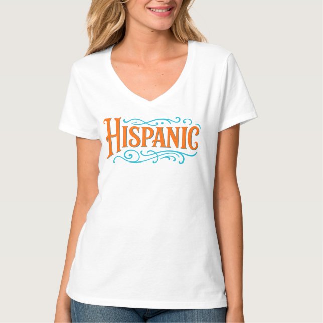 Camiseta básica de cuello V para mujeres (Anverso)