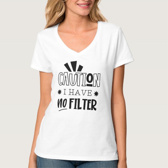 Camiseta básica de cuello V para mujeres (Anverso)