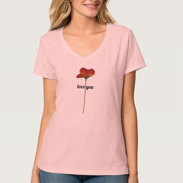 Camiseta básica de cuello V para mujeres (Anverso)