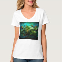 Camiseta básica de cuello V para mujeres