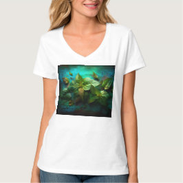 Camiseta básica de cuello V para mujeres