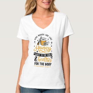 Camiseta básica de cuello V para mujeres