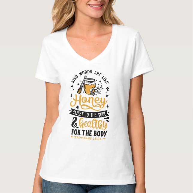 Camiseta básica de cuello V para mujeres (Anverso)