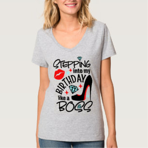 Camiseta básica de cuello V para mujeres