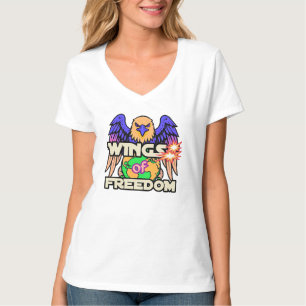 Camiseta básica de cuello V para mujeres