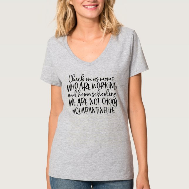 Camiseta básica de cuello V para mujeres (Anverso)