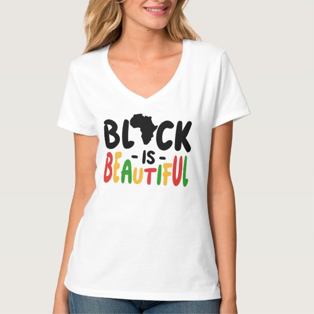 Camiseta básica de cuello V para mujeres (Anverso)