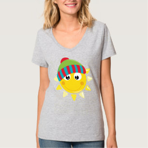 Camiseta básica de cuello V para mujeres