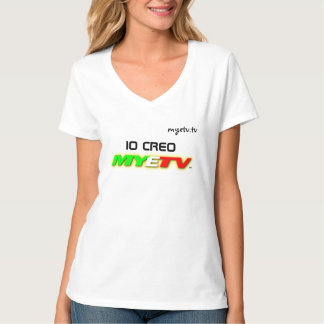 Camiseta básica de cuello V para mujeres italianas