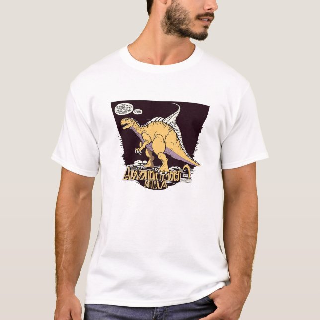 Camiseta básica de dinosaurio masculino moderno (Anverso)