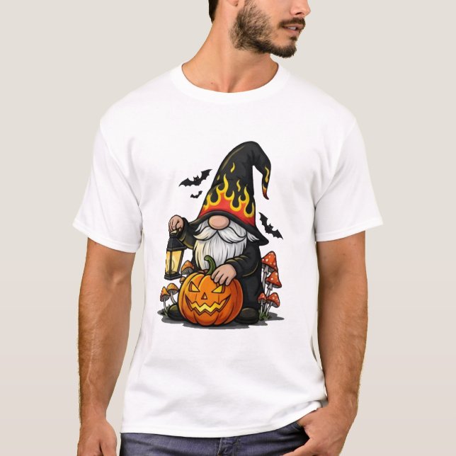 Camiseta básica de Gnome de Halloween (Anverso)
