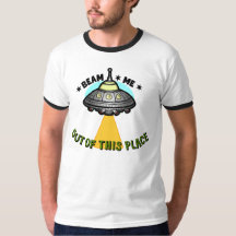 Camiseta básica de hombre con nave alienígena