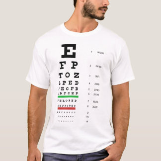 Camiseta básica de la carta de ojo de Snellen