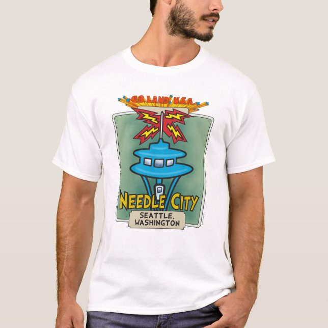 Camiseta básica de la ciudad de la aguja (Anverso)