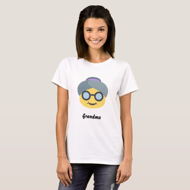 Camiseta básica de la emoji de la abuela (Anverso completo)