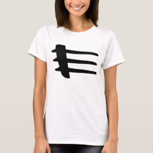 Camiseta básica de la hilada del lado del tiroteo