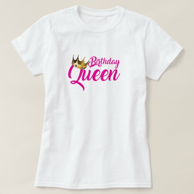 Camiseta básica de la Reina de cumpleaños (Diseño del anverso)
